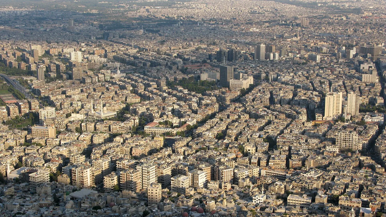 Panorama van de stad Damascus (archiefbeeld)