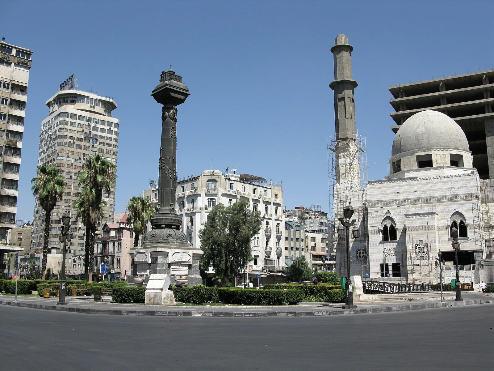 Een plein in Damascus, Syrië (archiefbeeld)