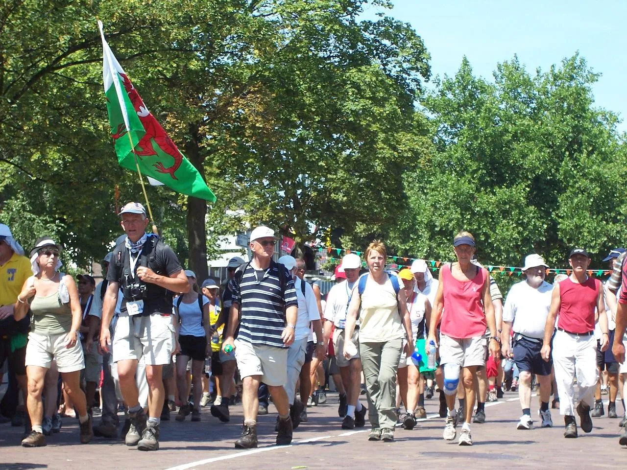 Wandelaars tijdens de Vierdaagse van Nijmegen (archiefbeeld)
