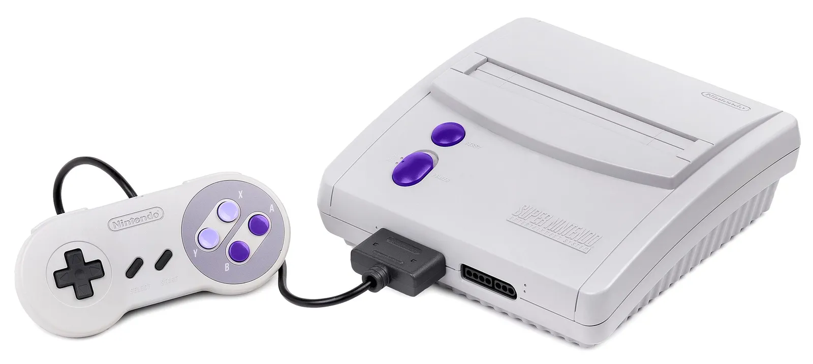 Een Super Nintendo (SNES), de console waarop Star Fox in 1993 debuteerde