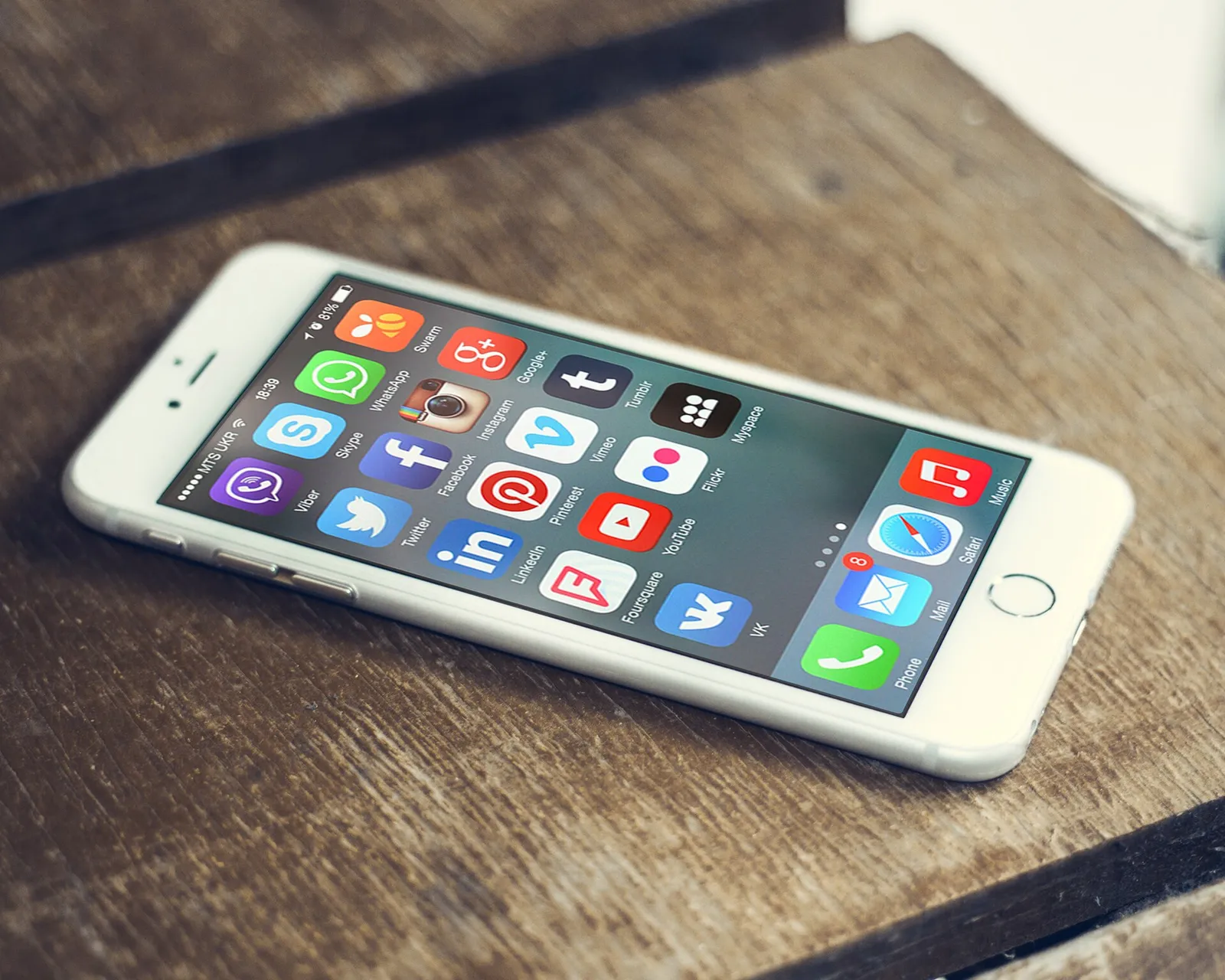 Social-media-apps op een smartphone