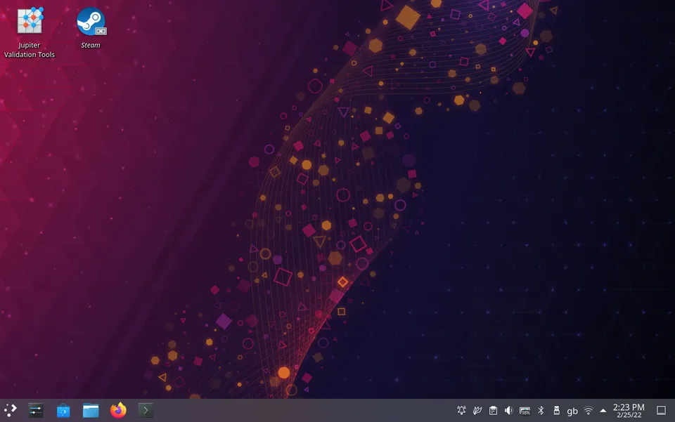 SteamOS in desktopmodus (ter illustratie)