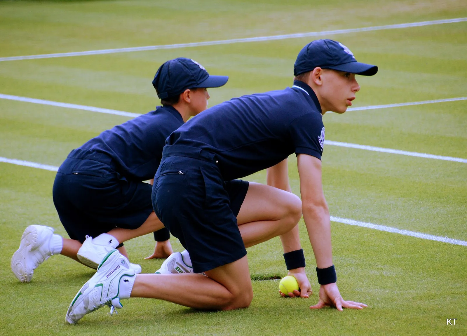 Een grasbaan tijdens een tennistoernooi (ter illustratie)