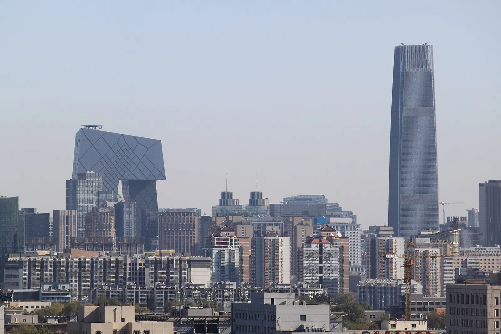 De skyline van het zakendistrict van Peking (ter illustratie)