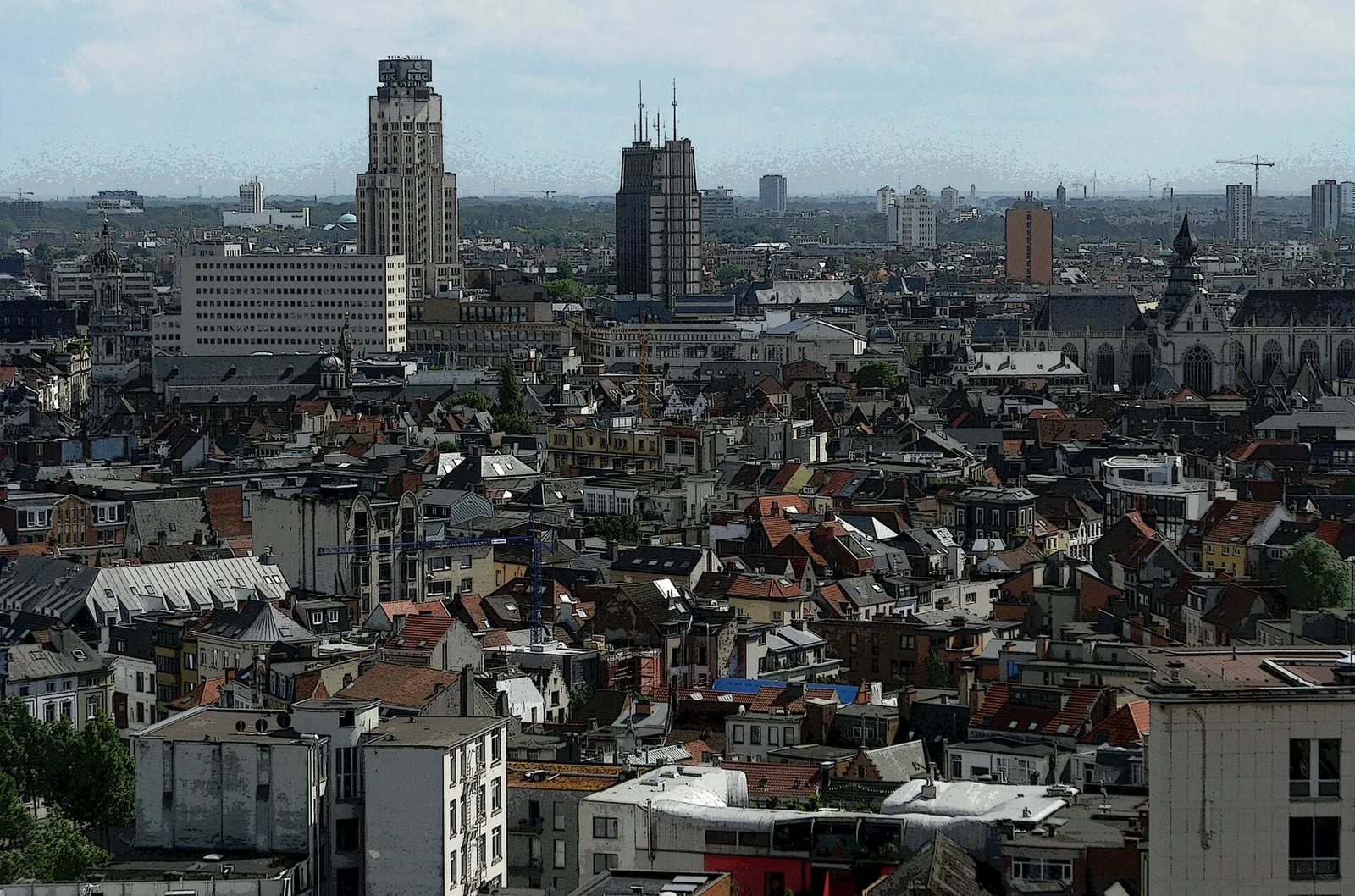 Uitzicht over de stad Antwerpen (archiefbeeld)